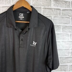 Cutter & Buck x Kapalua All Black Plaid Performance Golf Polo Mens XL Dry Tec